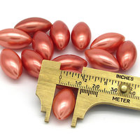 Vintage 23x12mm Oval Metallic Copper Plastic Pearls