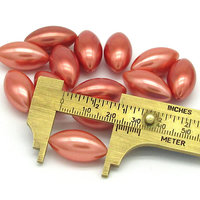 Vintage 23x12mm Oval Metallic Copper Plastic Pearls