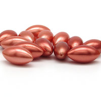 Vintage 23x12mm Oval Metallic Copper Plastic Pearls