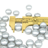 Opaque Gray 13x9mm Rondelles, Vintage Plastic Pearls