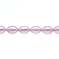 12x8.5mm Rice Beads, Vintage Light Purple Tapered Oval Plastic Faux Pearls (36)