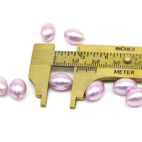 12x8.5mm Rice Beads, Vintage Light Purple Tapered Oval Plastic Faux Pearls (36)