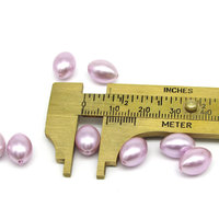 12x8.5mm Rice Beads, Vintage Light Purple Tapered Oval Plastic Faux Pearls (36)