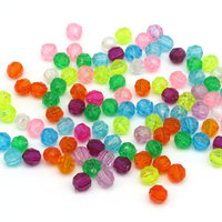 Faceted Plastic Bead Mixes for Classic Kids' Crafts, Translucent Vintage Acrylic Spacers