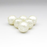 22mm Jumbo Cube Beads, Vintage Cream Lustre Baroque Faux Pearls