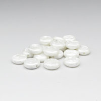 14mm Textured Coin Beads, Vintage Flat Plastic Pearls 