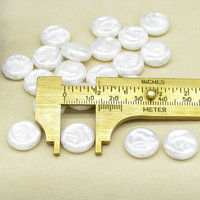 14mm Textured Coin Beads, Vintage Flat Plastic Pearls 