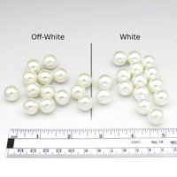 13.5mm Round White Faux Pearls, Vintage Opaque Lustre Plastic Beads