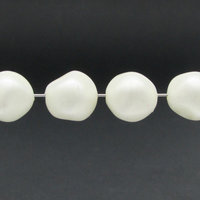 Vintage Faux Pearls, 13.5mm Baroque Round Beads (24)