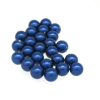 12mm Smooth Rounds, Opaque Blue Lustre Vintage Pearlized Plastic Beads (25)