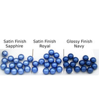 12mm Smooth Rounds, Opaque Blue Lustre Vintage Pearlized Plastic Beads (25)