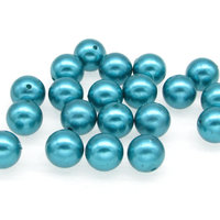 10mm Plastic Pearls, Vintage Teal Lustre Beads (40)