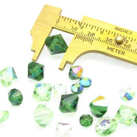 Vintage Crystal Bead Mix, 6mm 8mm Iridescent Machine Cut Bicones and Nailheads
