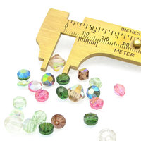 Vintage Crystal Bead Mix, 6mm 8mm Iridescent Machine Cut Bicones and Nailheads