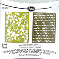 Dots and Flowers A2 Embossing Folder Set, Sizzix Textured Impressions
