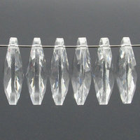 28x17mm Faceted Teardrop Beads, Clear Chandelier Crystal Pendants