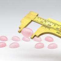 14x10mm Oval Cabochons, Vintage Light Pink Striped Glass Stones (10)