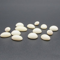 Vintage Cabochon Mix, Opaque Cream Glass Stones