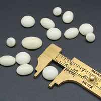 Vintage Cabochon Mix, Opaque Cream Glass Stones