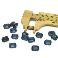 8x6mm Octagon Point Back Stones, Montana Blue Tin Table Cut Glass Rhinestones (16)