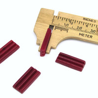 Vintage 20x8.5mm Rectangular Cabochons, Ridged Art Deco Glass Flat Back Stones (2)