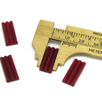 Vintage 20x8.5mm Rectangular Cabochons, Ridged Art Deco Glass Flat Back Stones (2)