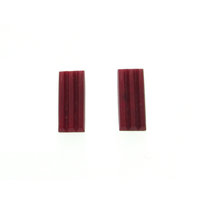 Vintage 20x8.5mm Rectangular Cabochons, Ridged Art Deco Glass Flat Back Stones (2)