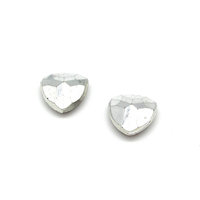 Vintage 12mm Triangular Rhinestones, Foiled Garnet Faceted Point Back Shield Dentelles (2)