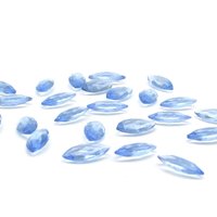 15x7mm Rhinestone Navettes, Vintage Light Sapphire Unfoiled Point Back Gems