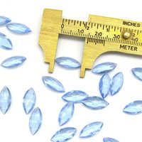 15x7mm Rhinestone Navettes, Vintage Light Sapphire Unfoiled Point Back Gems