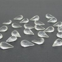 Clear Pear Rhinestones, Vintage 13x7.8mm Unfoiled Teardrop Faceted Point Backs
