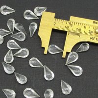 Clear Pear Rhinestones, Vintage 13x7.8mm Unfoiled Teardrop Faceted Point Backs