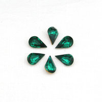 Emerald 13x7.8mm Pears, TTC Foiled Rhinestones