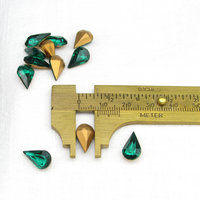 Emerald 13x7.8mm Pears, TTC Foiled Rhinestones