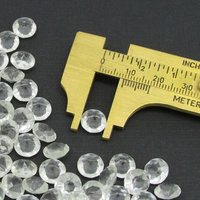Vintage 39ss Clear Rhinestone Chatons, 8.4mm Unfoiled Faceted Point Backs (24)