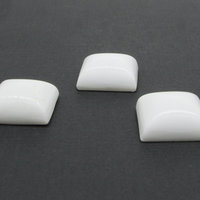20mm Square Cabochon, Opaque White Vintage Glass Gem