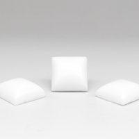 20mm Square Cabochon, Opaque White Vintage Glass Gem