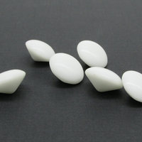 15mm Domed Chatons, Vintage Opaque White Point Back Glass Gems (6)
