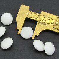 15mm Domed Chatons, Vintage Opaque White Point Back Glass Gems (6)