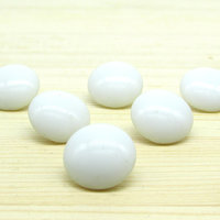 15mm Domed Chatons, Vintage Opaque White Point Back Glass Gems (6)