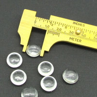 12mm Clear Domed Dentelles, Vintage Unfoiled Glass Gems (7)