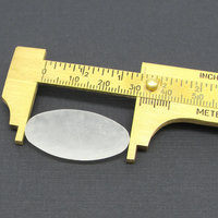 32x18mm Oval Frosted Cabochon, Vintage Camphor Glass Flat Back Stone
