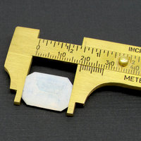 19x13.8mm Octagon Baguette, Vintage Opaline Foiled Rhinestone Point Back