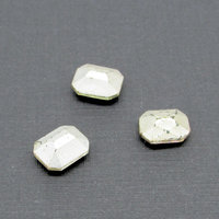 10x8mm Octagon Baguette Rhinestones, Vintage Crystal AB Faceted Glass Gems (3)