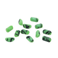 8x4mm Marbled Green Baguettes, Opaque Unfoiled Octagonal Glass Stones