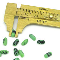 8x4mm Marbled Green Baguettes, Opaque Unfoiled Octagonal Glass Stones