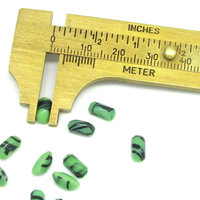 8x4mm Marbled Green Baguettes, Opaque Unfoiled Octagonal Glass Stones