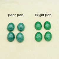 Vintage 14mm Oval Opaque Jade Green Glass Cabochons