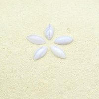 Marquise Cabochons, White Agate 10x5mm (5)
