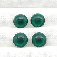12mm Round Unfoiled Emerald Rhinestone Dentelles, Vintage Point Back Glass Gems (4)